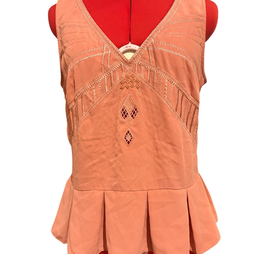 Pins & Needles Orange Sleeveless Peplum Tank Top